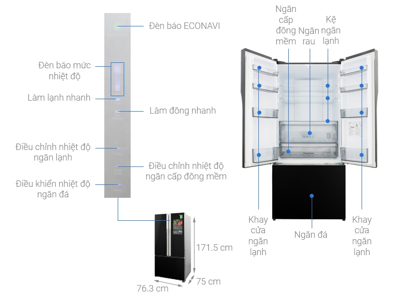 Thông tin: Tủ lạnh Panasonic Inverter 452 lít NR-CY558GKV2