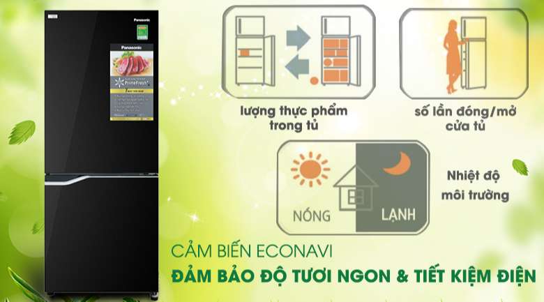 Cảm biến Econavi giúp tiết kiệm điện năng hiệu quả - Tủ lạnh Panasonic Inverter 255 lít NR-BV280GKVN