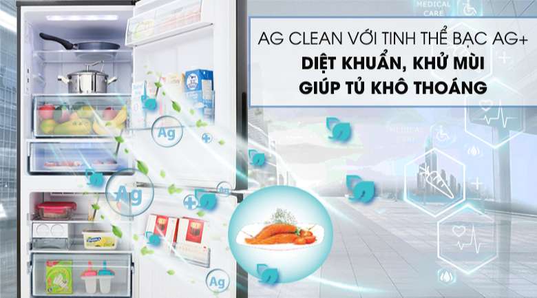 Công nghệ kháng khuẩn Ag Clean với tinh thể bạc Ag+ - Tủ lạnh Panasonic Inverter 255 lít NR-BV280GKVN