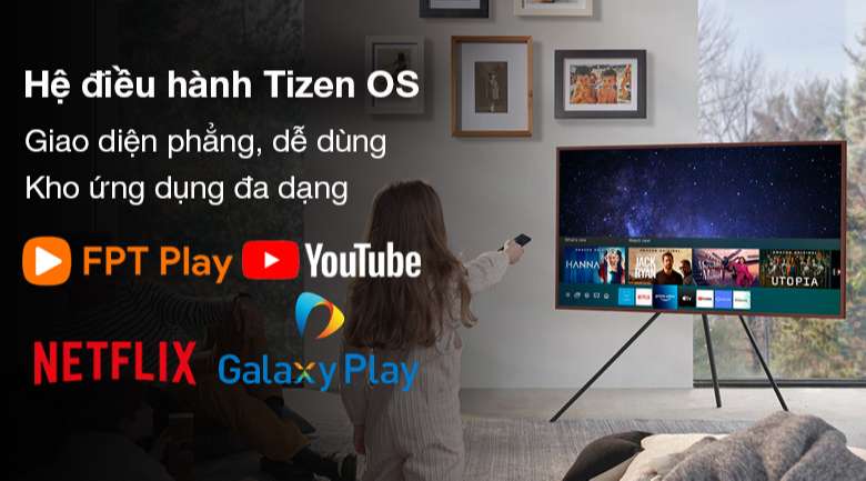 Smart Tivi Khung Tranh The Frame QLED Samsung 4K 43 inch QA43LS03A - Giao diện trực quan với hệ điều hành TizenOS 6.0bo+
