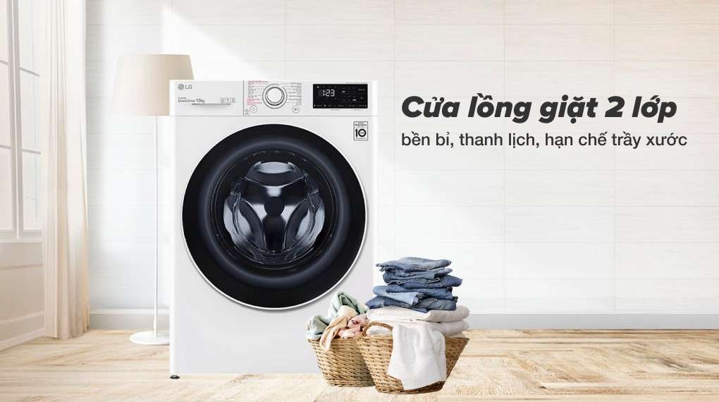 Máy giặt LG Inverter 10 kg FV1410S5W - Cửa lồng giặt