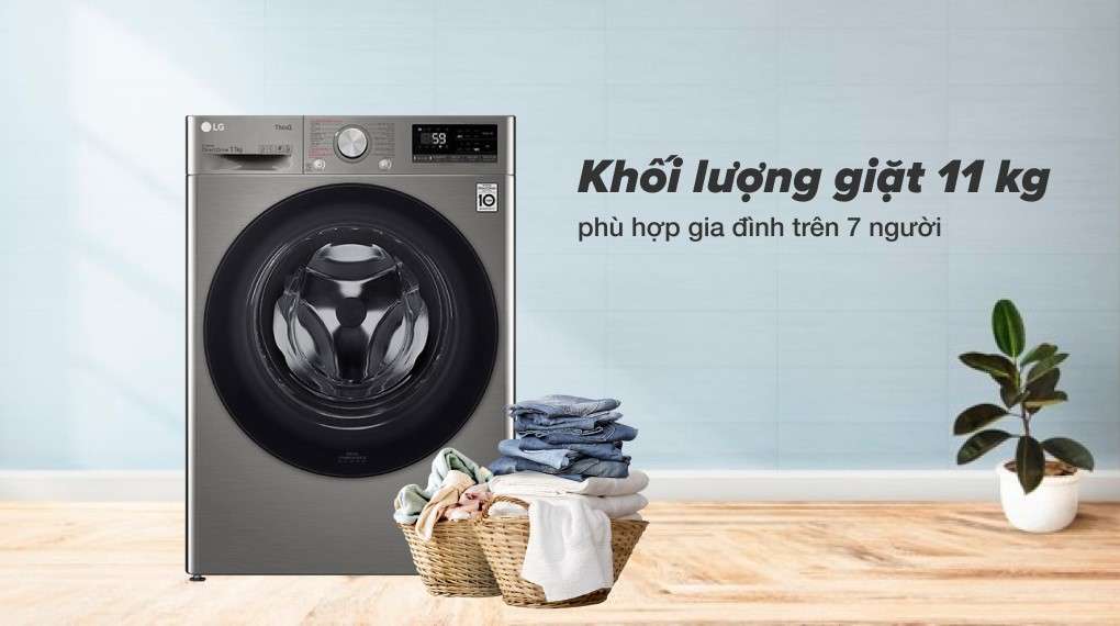 Máy giặt LG Inverter 11 kg FV1411S4P - Khối lượng giặt 11kg